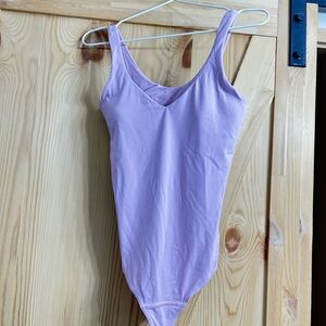 lululemon athletica Lavender Bodysuit with Sleeveless Design and High Neckline